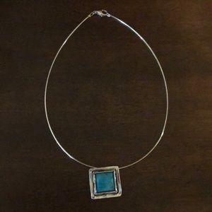 Silpada silver necklace with turquoise pendant